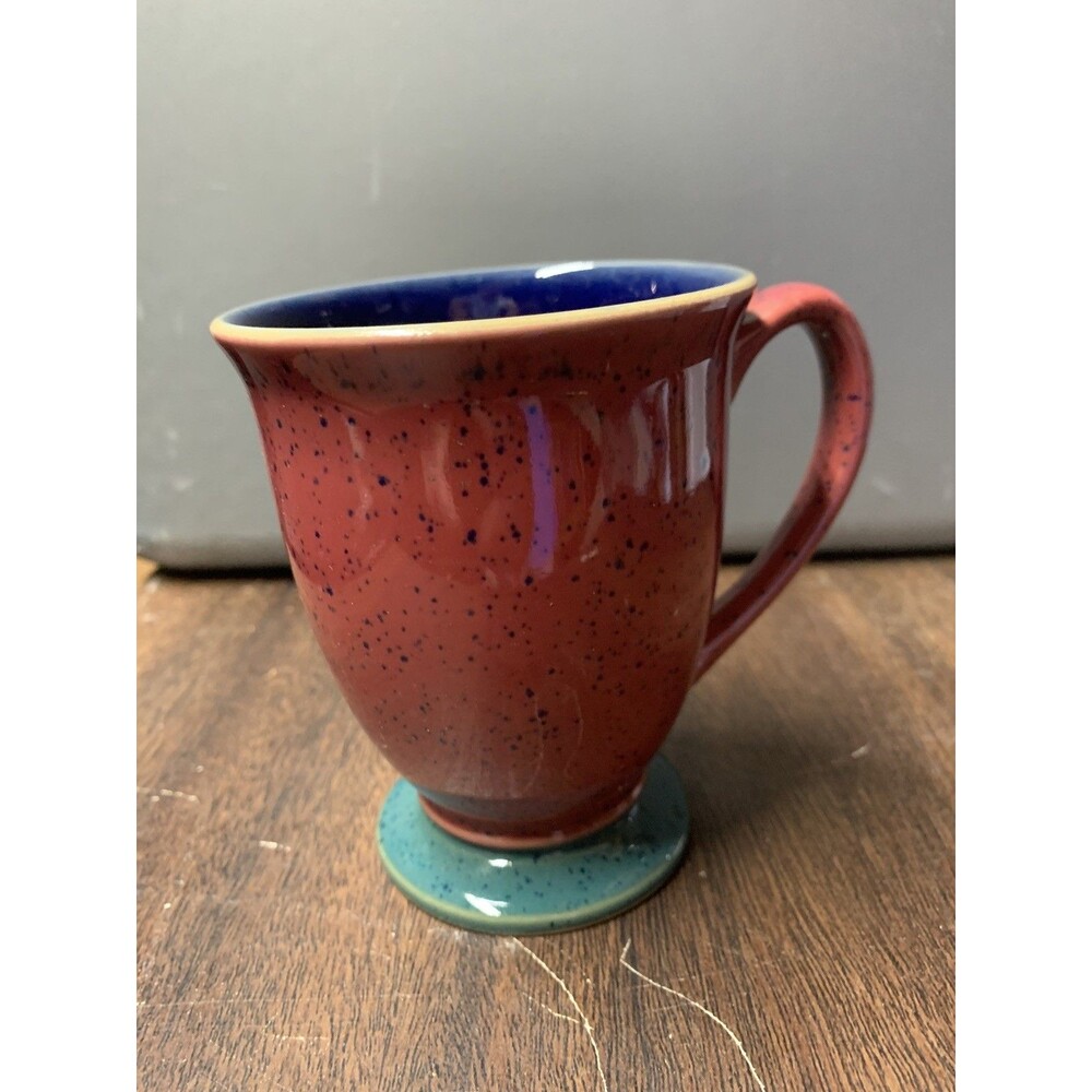 Harlequin by Denby Langley Mug Blue Red Green
